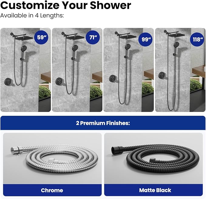 JOMOO Shower Hose, 71 Inch Extra Long Flexible Stainless Steel Handheld Shower - Image 9