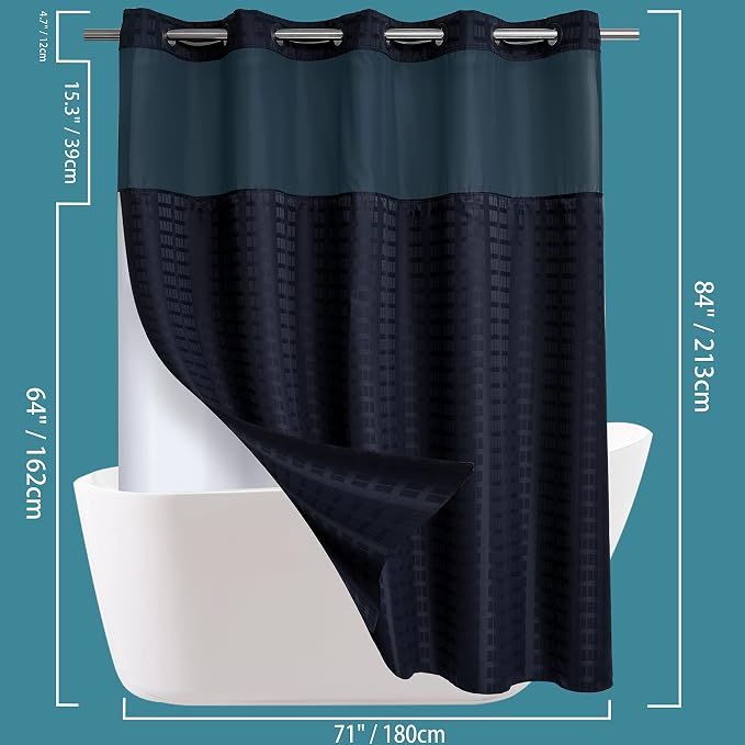 Conbo Mio Extra Long No Hook Shower Curtain - Image 6