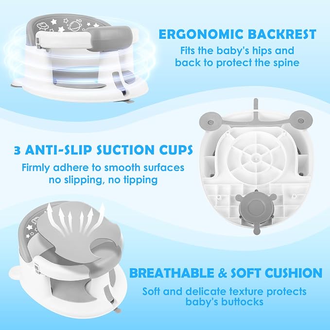 Baby Bath Seat for Babies 6 Months & up, Baby Bathtub Chair, Non-Slip Toddler - Image 7