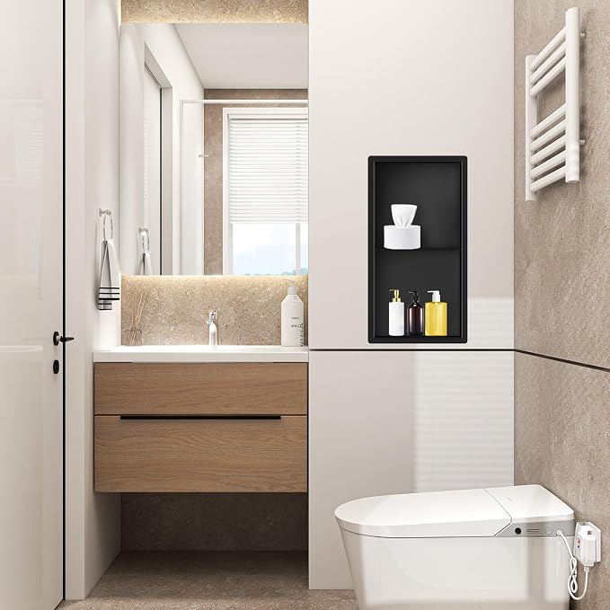 24" X 12" X 4" Stainless Steel Shower Niche Insert Tile Ready, Bathroom Wall - Image 2