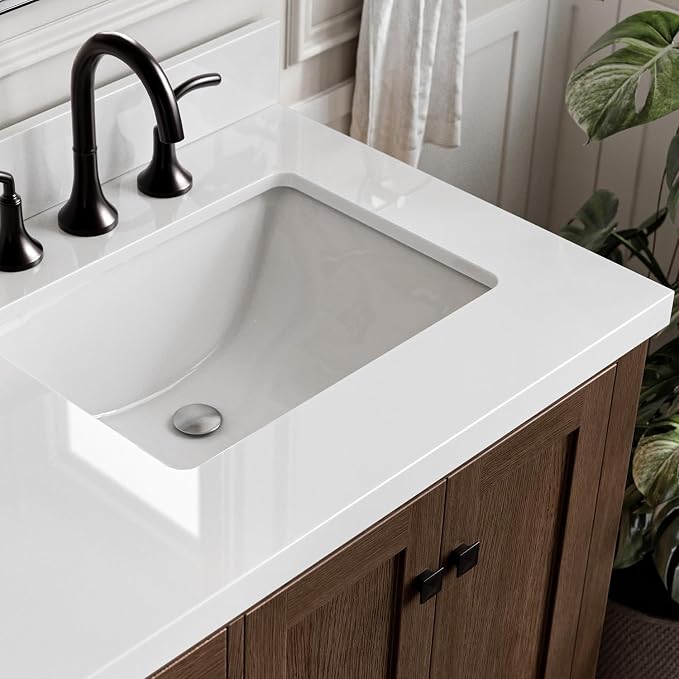 ARIEL Cambridge 61 Inch Double Rectangular Sink Bathroom Vanity - Image 3
