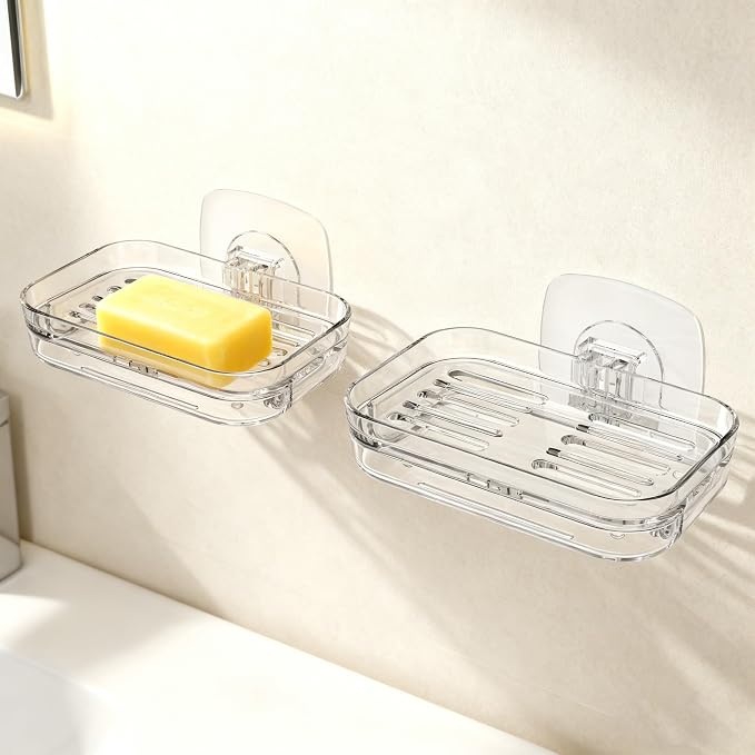 Soap Dish for Shower Wall Mounted, Soap Bar Holder Self Draining, Strong - Image 2