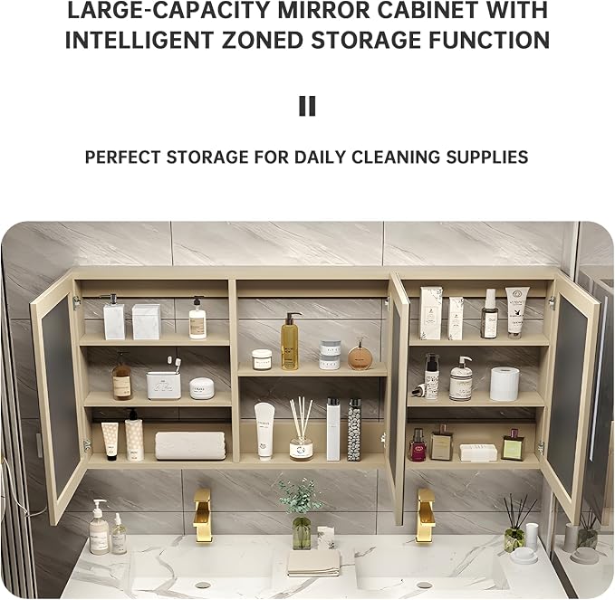 Single Sink Bathroom Vanity, Modern Bathroom Vanity Set Include Smart Defogging - Image 3