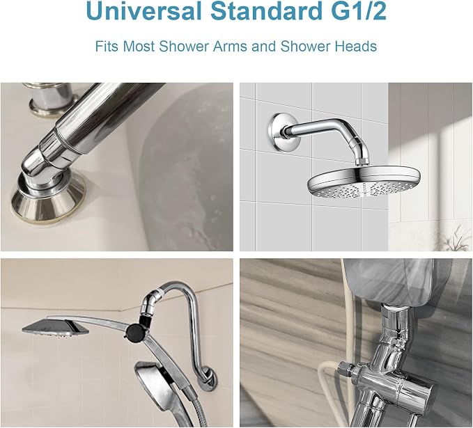 OFFO Shower Head Elbow Adapter, All Metal Handheld Shower Head Elbow Adapter - Image 3