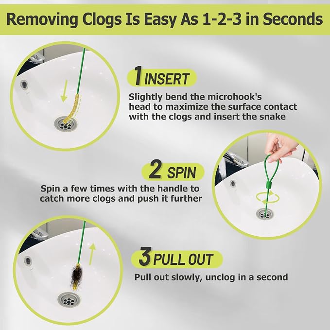 Kelly's Collection 30 Inch Drain Snake Hair Clog Remover Tool, Anti-Break Sink - Image 6