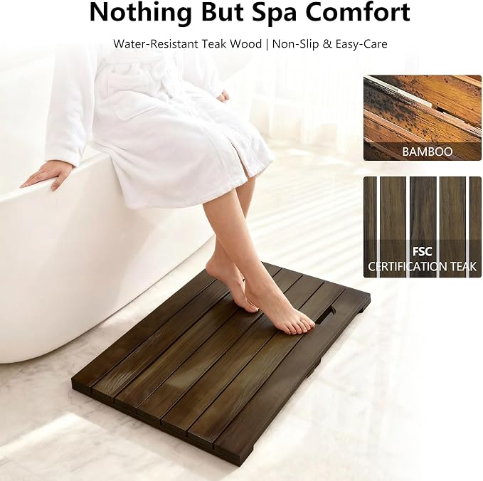 Teak Wood Shower Mat, Bathroom Spa - Image 4