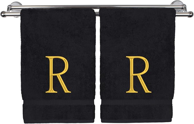 Monogrammed Hand Towel, Personalized Initial Gift, Extra Absorbent 100% Turkish by BareCotton