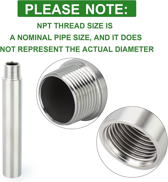TAISHER 2PCS Stainless Steel Pipe Fittings - Image 3