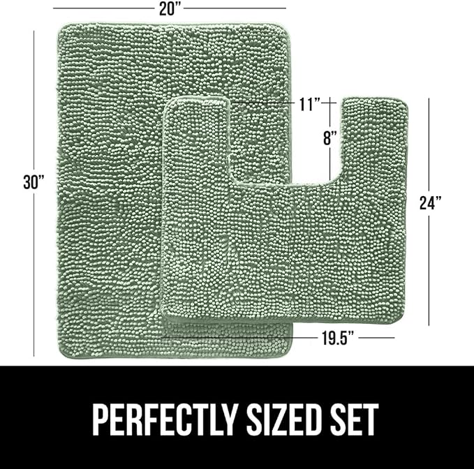 GORILLA GRIP Bathroom Rug Sets, Soft Chenille 2 Piece Area Rugs Set, Toilet - Image 2