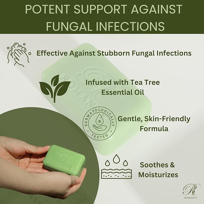 Romancy Tea Tree Antifungal Soap Bar - Image 3