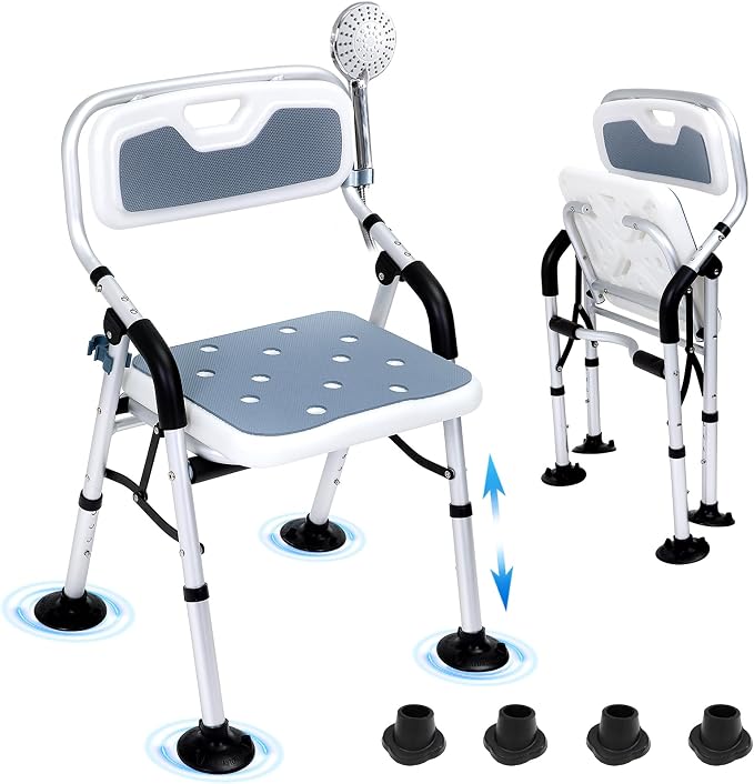Shower Chair for Inside Shower, Foldable Shower Chair for Elderly and Disabled by Fasjloctavty