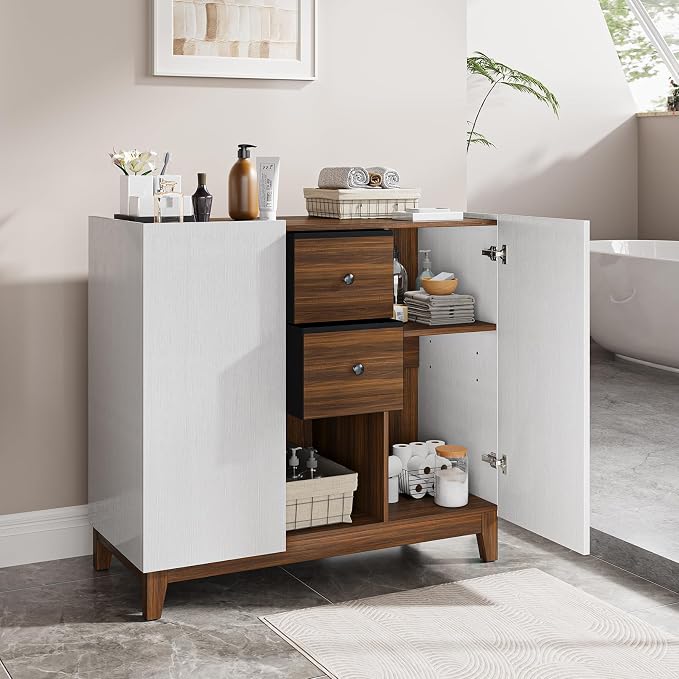 Bathroom Storage Cabinets with Drawers and Doors, Kitchen Storage Cabinet with - Image 3