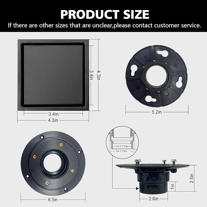 4 Inch Square Shower Drain - Image 3