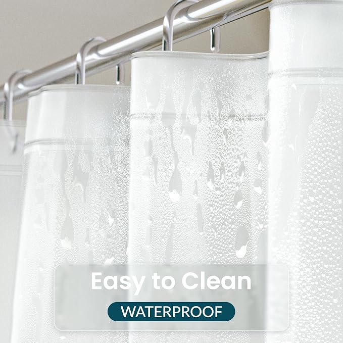 Titanker Plastic Shower Curtain Liner 72 x 72 Frosted Shower Liner Waterproof - Image 3