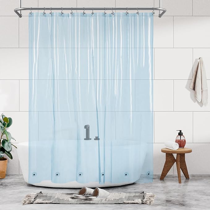 Barossa Design Clear Blue Shower Curtain Liner by BarossaDesign