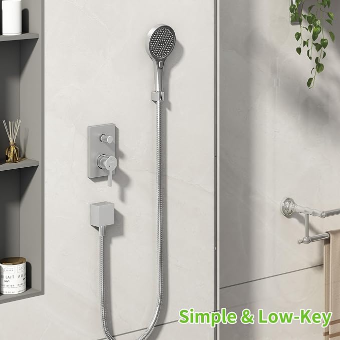 Angle Simple Shower Head Holder, Brass Shower Wand Bracket, Handheld Sprayer - Image 3
