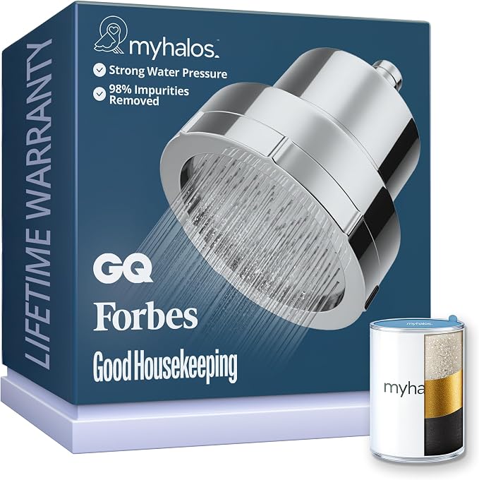 MyHalos® Filtered Shower Head for Hard Water Filter by myhalos