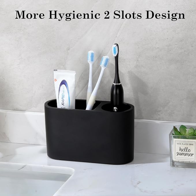 Luxspire Toothbrush Holder, 2 Slots Toothbrush and Toothpaste Holdersfor - Image 3