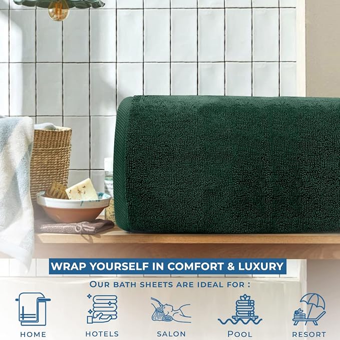 DAN RIVER Pack of 1 Bath Sheet 40x80 Inches, Oversized Bath Towels Extra Large - Image 4