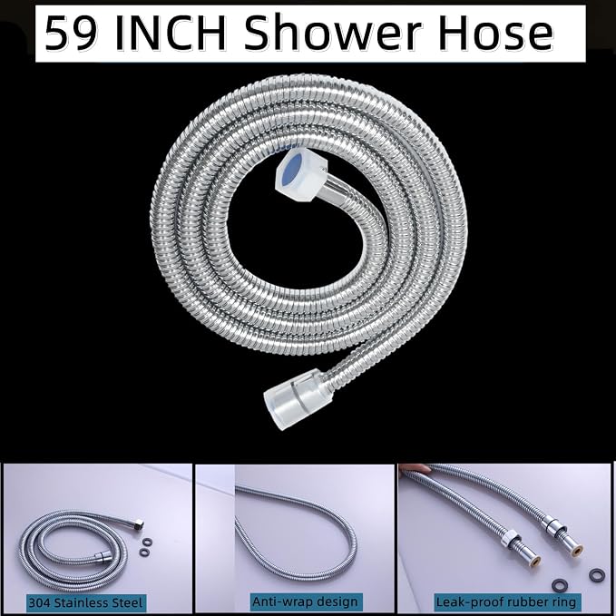 AYIVG Chrome Finish Round Brass 2 In 1 Function High Pressure Handheld Shower - Image 4