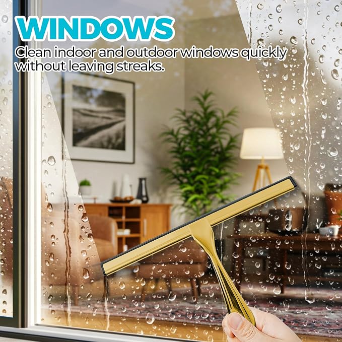 10-Inch Golden All-Purpose Shower Squeegee - Image 4