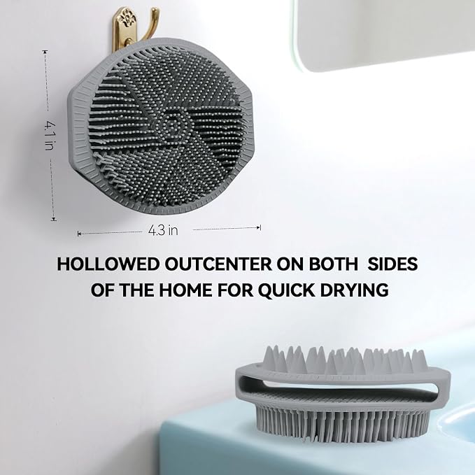Silicone Body Scrubber as Stocking Stuffers, Dual-Sided Silicone Loofah - Image 3