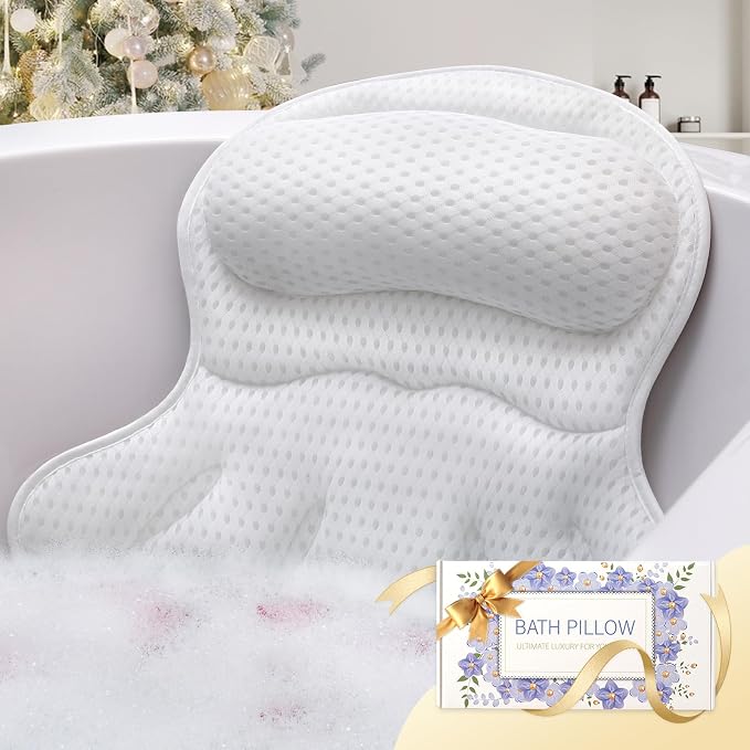 Bath Pillow Luxury Bathtub Pillow, Extra Soft & Comfortable Bath Pillows by Binobella