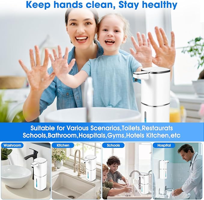 2 Pack Automatic Foaming Soap Dispenser, Touchless Soap Dispenser, 13.5oz/400ml - Image 7