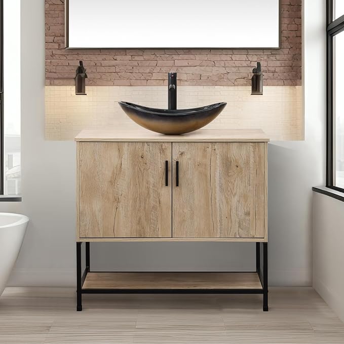 UEV Rustic Oak 36" Bathroom Vanity by YourHomeExcellentVendor