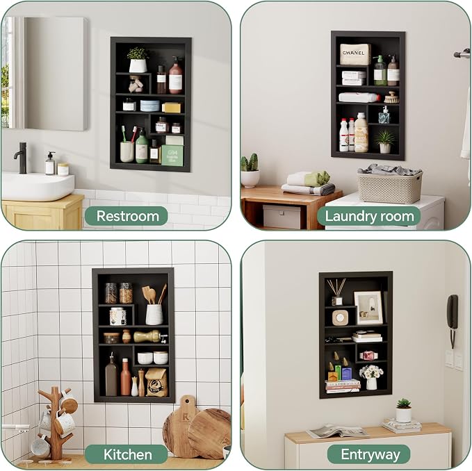 Stainless Steel Recessed Medicine Cabinet 14 * 24, Rust-proof Metal Wall Niche - Image 5