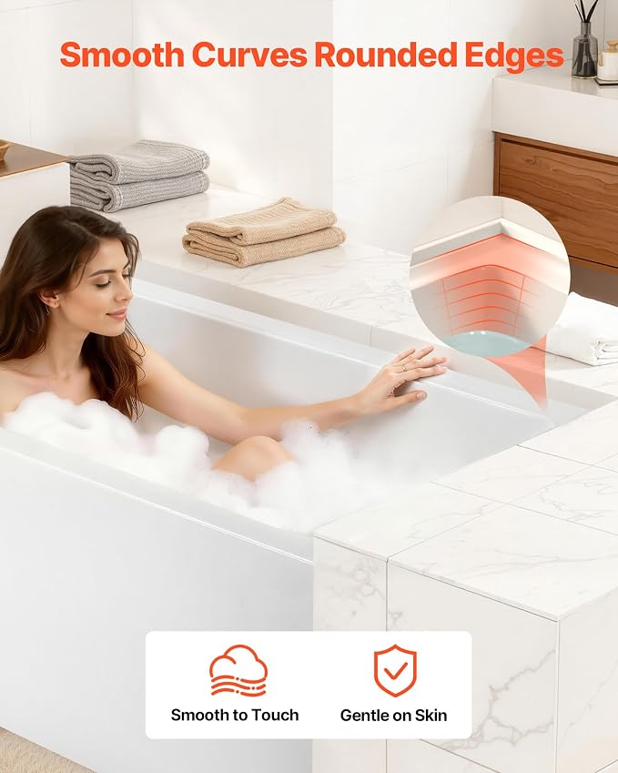 VEVOR Alcove Bathtub, Soaking Bath Tub - Image 7