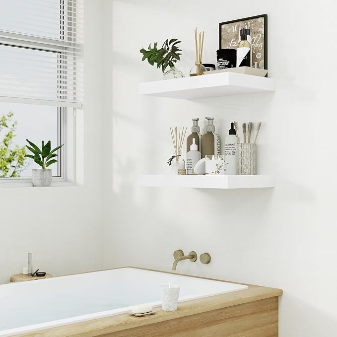 Heimlove 12" Deep White Floating Shelves - Image 6