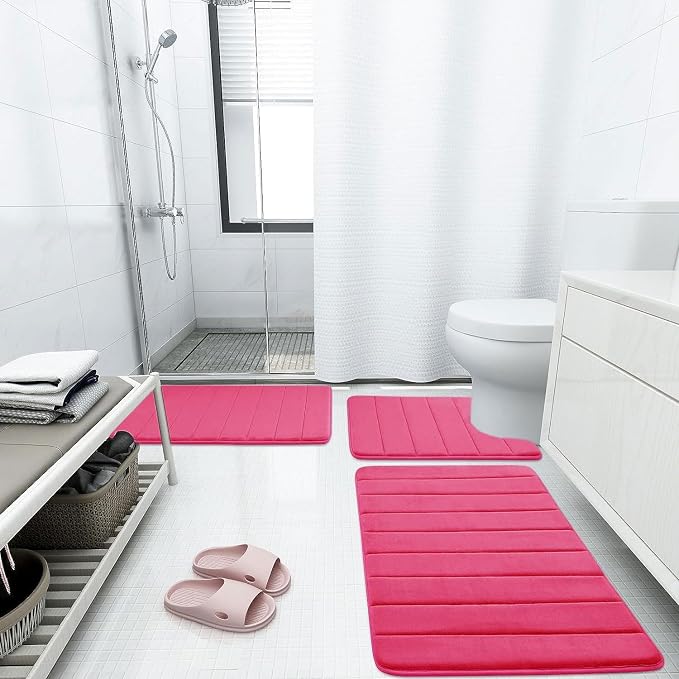 Buganda Memory Foam Bath Mat, Ultra Soft and Non-Slip Bathroom Rugs, Water - Image 6