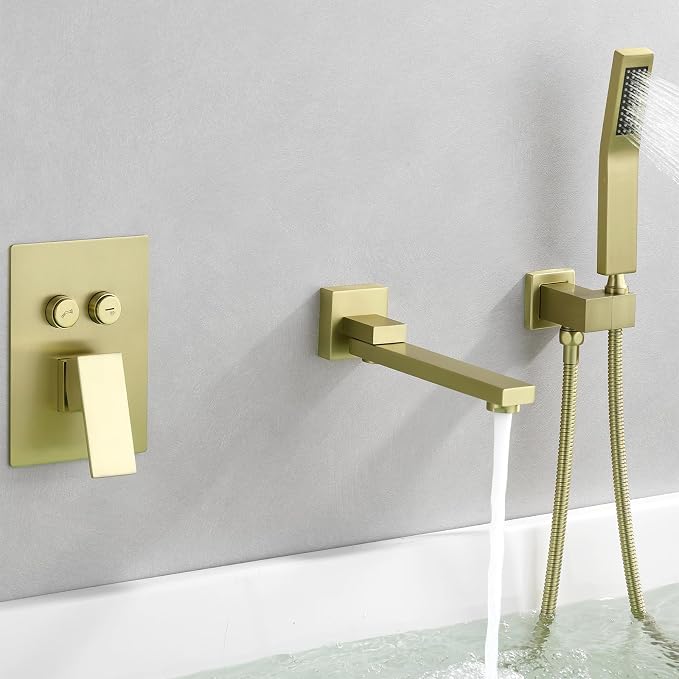 Wall Mount Bathtub Faucet Set Included 180°Swivel bathroom Tub Filler faucets - Image 4