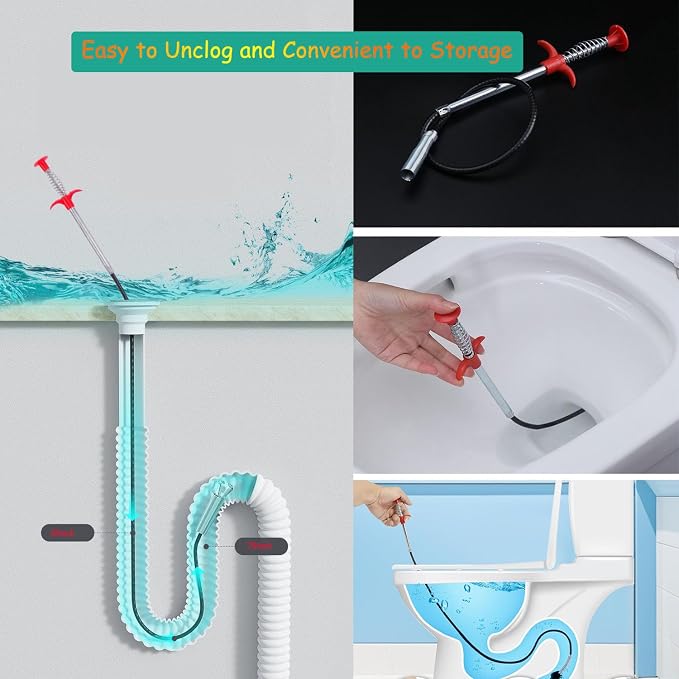 2-Pack Drain Snake & Clog Remover Tool - Image 2