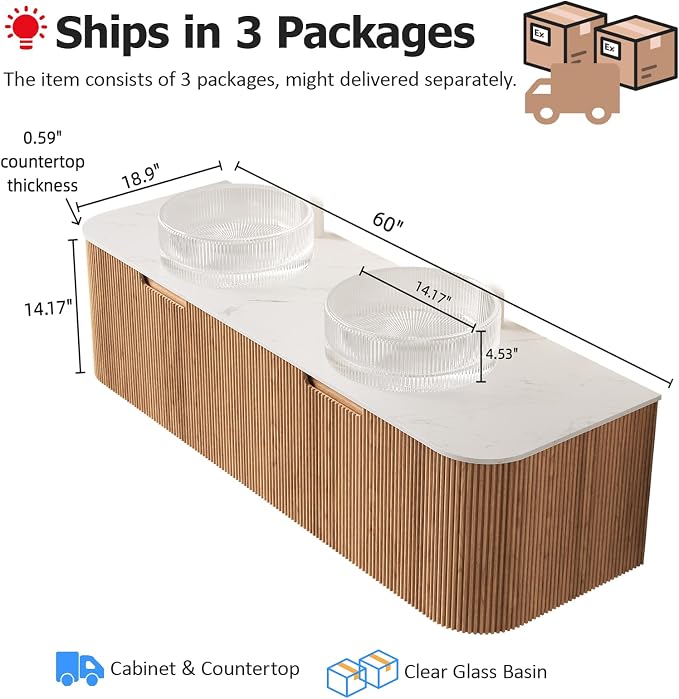 60" Floating Bathroom Vanity - Image 2