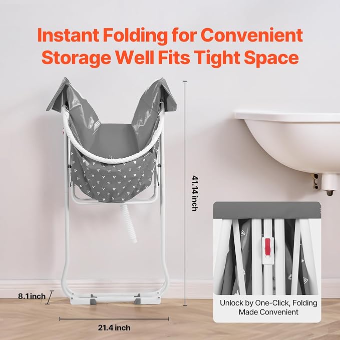VEVOR Portable Dog Bathtub, Elevated & Foldable Space-Saving Pet Shower Station - Image 2