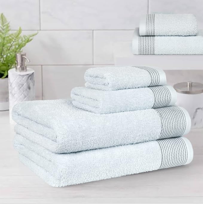 BELIZZI HOME 100% Cotton Ultra Soft 6pcs Towel Set, Includes 2 Bath, 2 Hand & 2 - Image 3