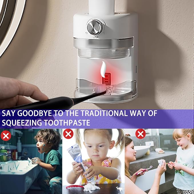 Toothpaste Squeezer, Bathroom Wall Mounted Electric Toothpaste Dispenser - Image 3