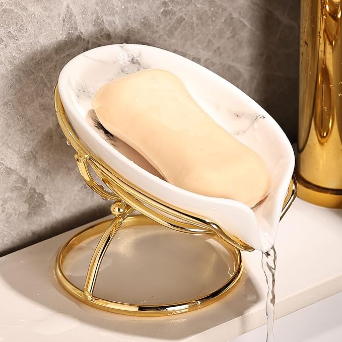 Leaf-Shaped Ceramic Soap Dish by Dobbyby