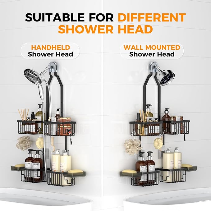 REINHARDT Aluminum Shower Caddy Hanging Adjustable Shower Caddy, Rustproof - Image 6