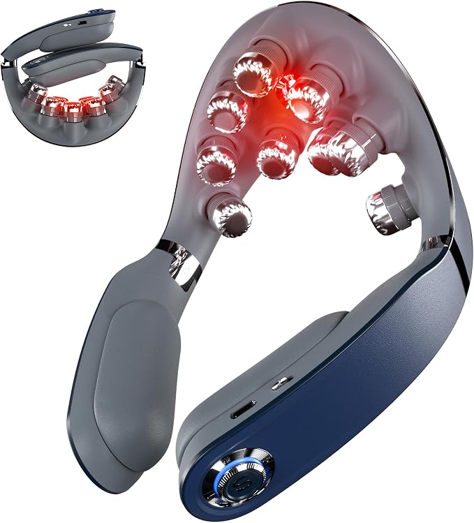 SKG Foldable Neck Massager for Pain Relief Deep Tissue Vibration Cordless by SKG