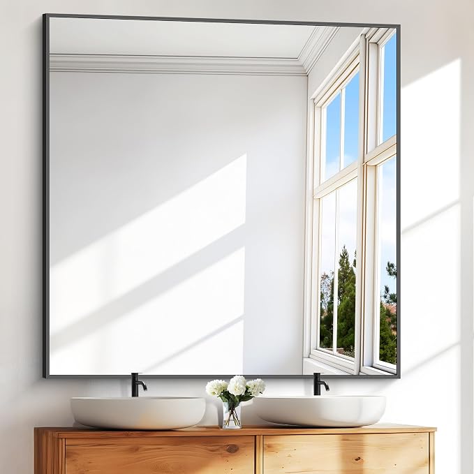 BONEWEI Bathroom Mirror, 48x48 inch Large Wall Mirror - Image 4