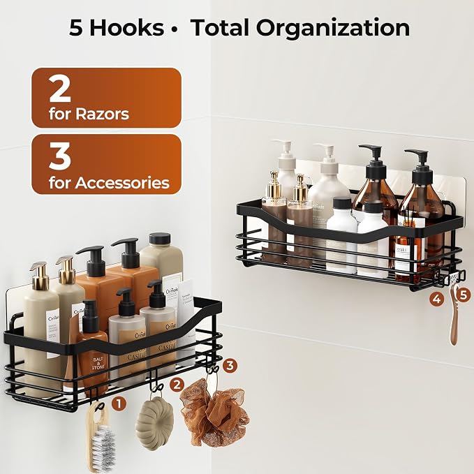 Orimade Shower Caddy Basket Soap Dish Holder Shelf - Image 8