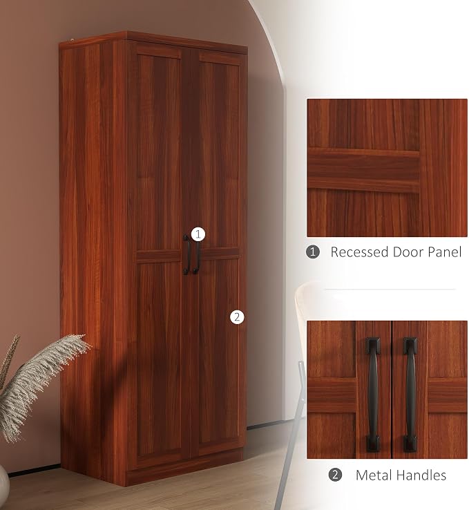 HOMCOM 63" 2-Door Kitchen Pantry, Freestanding Storage Cabinet - Image 7