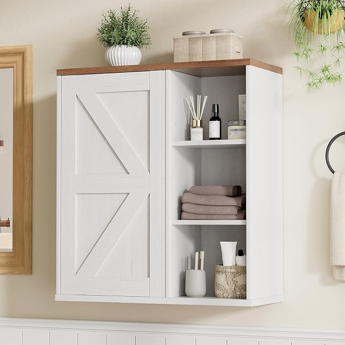 Bathroom Wall Cabinet, Farmhouse Medicine Cabinet by FiveWillowise