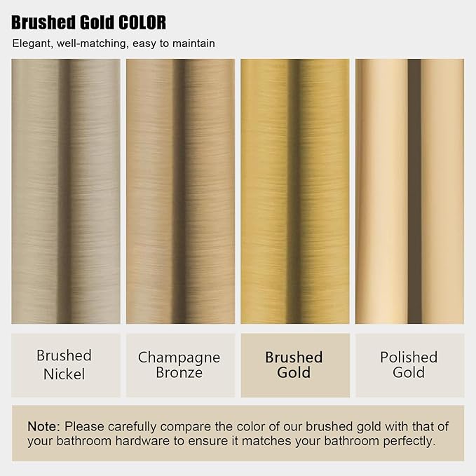 Iriber Ceiling Brushed Gold Rain Shower System - Image 3