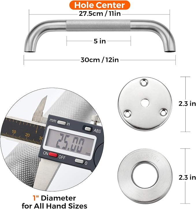 Grab Bars for Shower, 2 Pack 12-Inch Anti Slip Shower Handles for Elderly - Image 4