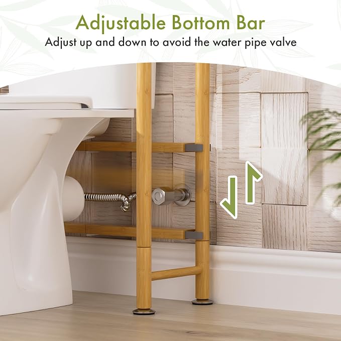 AmazerBath Over The Toilet Storage Shelf Bamboo, 3-Tier Over Toilet Organizer - Image 8