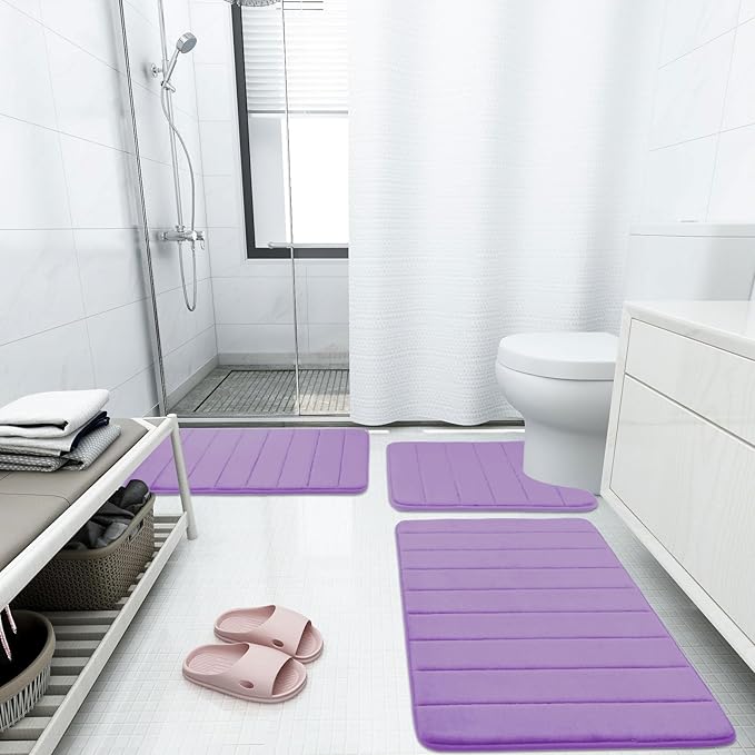 Buganda Memory Foam Bath Mat, Ultra Soft and Non-Slip Bathroom Rugs, Water - Image 2